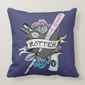 Suicide Squad | Harley Quinn "Rotten" Tattoo Art Throw Pillow