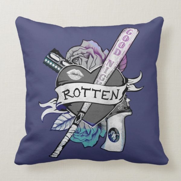 Suicide Squad | Harley Quinn "Rotten" Tattoo Art Throw Pillow