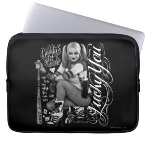 Suicide Squad | Harley Quinn Typography Photo Laptop Sleeve