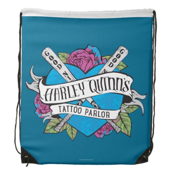 Suicide Squad | Harley Quinn's Tattoo Parlor Heart Drawstring Bag
