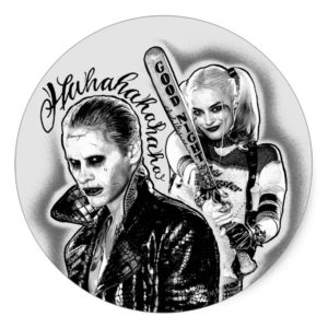 Suicide Squad | Joker & Harley Airbrush Tattoo Classic Round Sticker