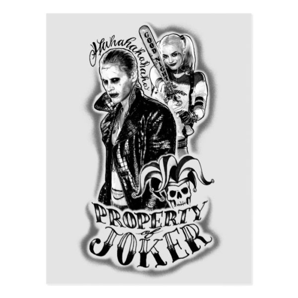 Suicide Squad | Joker & Harley Airbrush Tattoo Postcard