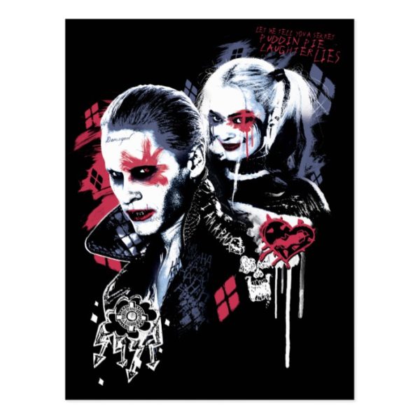 Suicide Squad | Joker & Harley Painted Graffiti Postcard