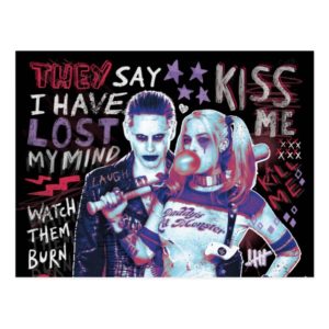 Suicide Squad | Joker & Harley Typography Photo Postcard