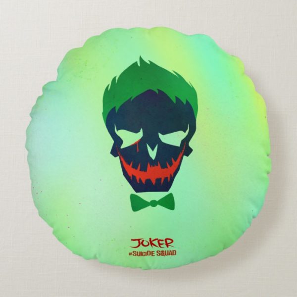 Suicide Squad | Joker Head Icon Round Pillow
