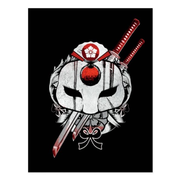 Suicide Squad | Katana Mask & Swords Tattoo Art Postcard