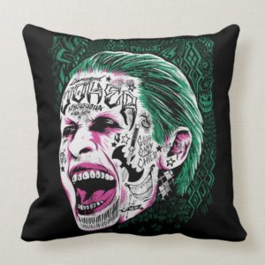 Suicide Squad | Laughing Joker Head Sketch Throw Pillow
