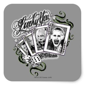 Suicide Squad | "Lucky You" Playing Cards Square Sticker