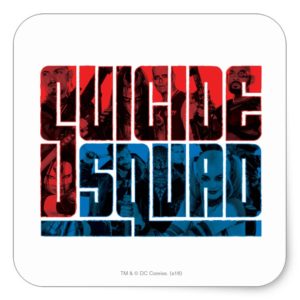 Suicide Squad | Red and Blue Logo Square Sticker