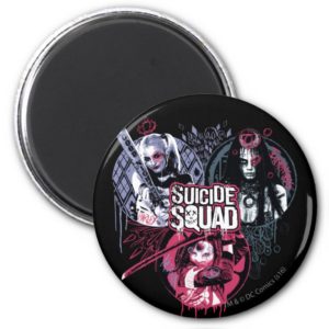 Suicide Squad | Squad Girls Graffiti Badges Magnet