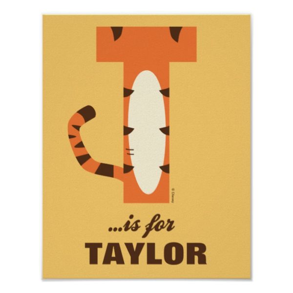 T is for Tigger | Add Your Name Poster