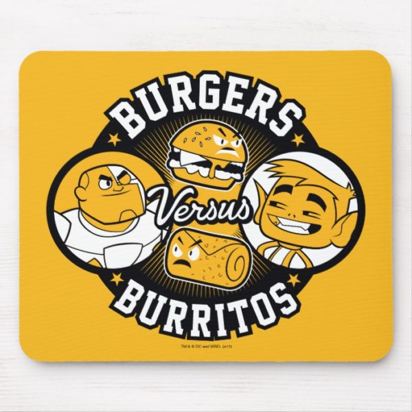 Teen Titans Go! | Burgers Versus Burritos Mouse Pad