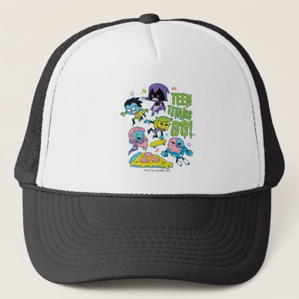 Teen Titans Go! | Gnarly 90's Pizza Graphic Trucker Hat