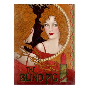 THE BLIND PIG™ Vintage Artwork Postcard
