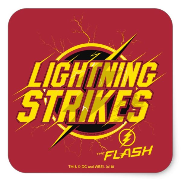 The Flash | "Lightning Strikes" Graphic Square Sticker
