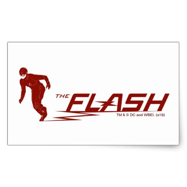 The Flash | Super Hero Name Logo Rectangular Sticker