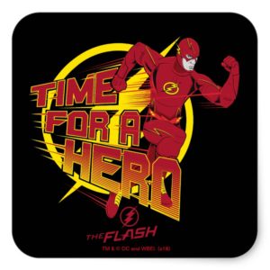 The Flash | "Time For A Hero" Graphic Square Sticker