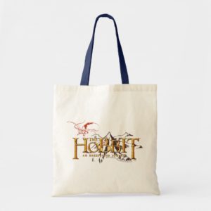 The Hobbit Logo Over Mountains Tote Bag