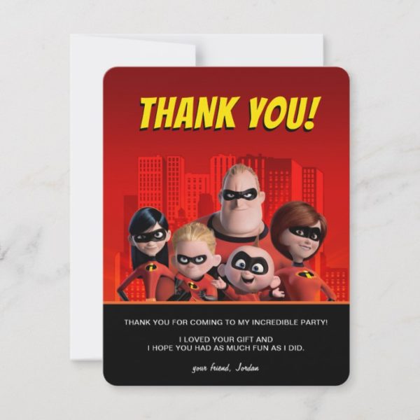 The Incredibles Family Birthday Thank You