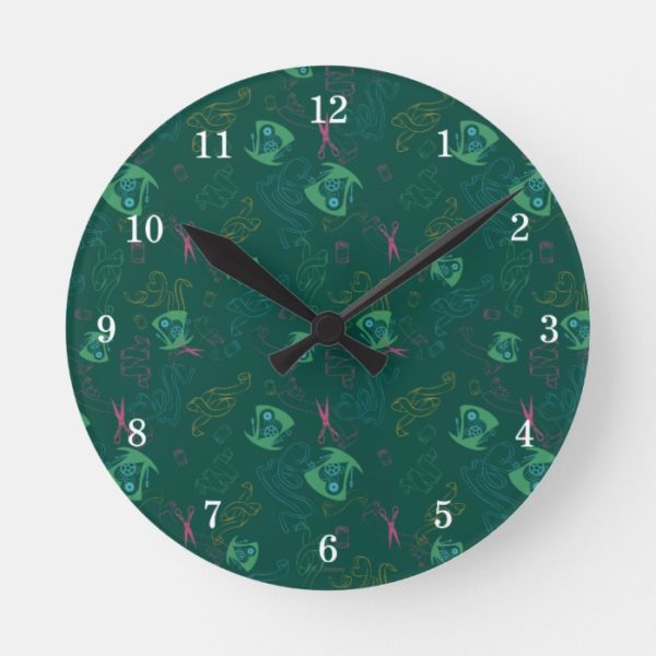 The Mad Hatter Pattern Round Clock