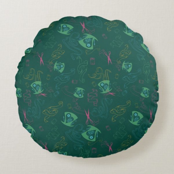 The Mad Hatter Pattern Round Pillow