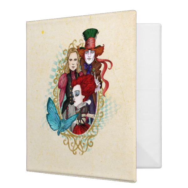 The Queen, Alice & Mad Hatter 3 3 Ring Binder