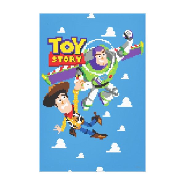 Toy Story 8Bit Woody and Buzz Lightyear Canvas Print
