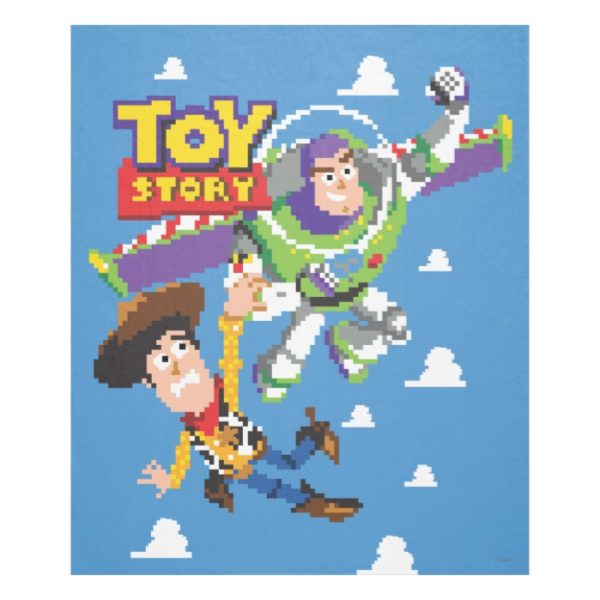 Toy Story 8Bit Woody and Buzz Lightyear Fleece Blanket