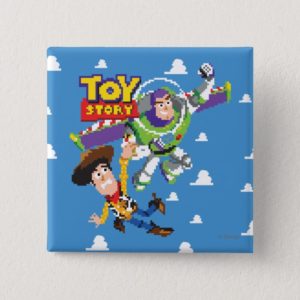 Toy Story 8Bit Woody and Buzz Lightyear Pinback Button