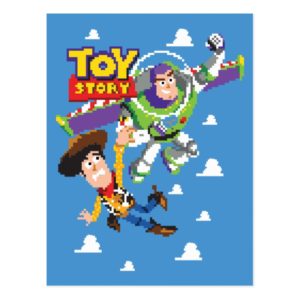 Toy Story 8Bit Woody and Buzz Lightyear Postcard