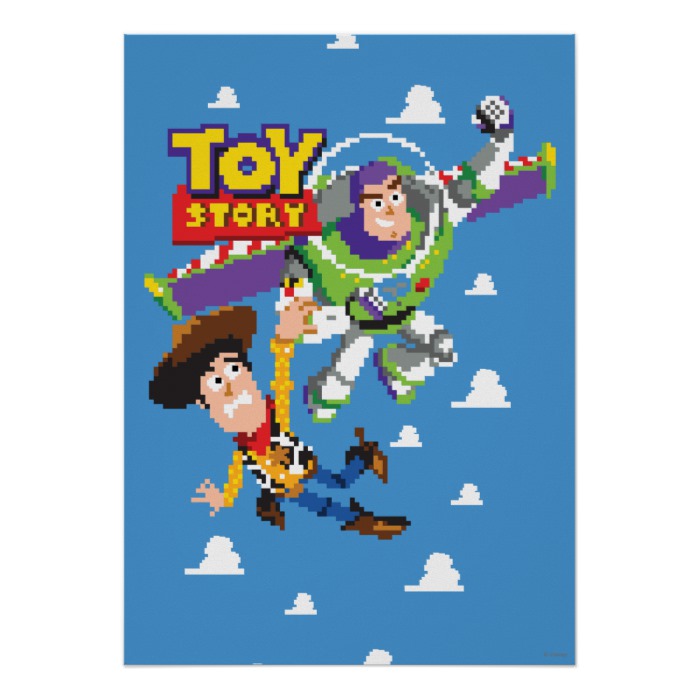 Toy 8Bit Woody Buzz Poster - Custom Art