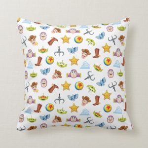 Toy Story Emoji Pattern Throw Pillow