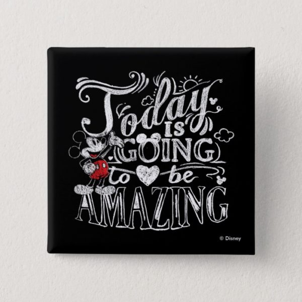 Trendy Mickey | Today Is Going To Be Amazing Pinback Button