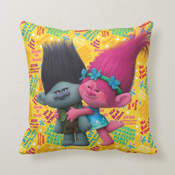 Trolls | Poppy & Branch - No Bad Vibes Throw Pillow