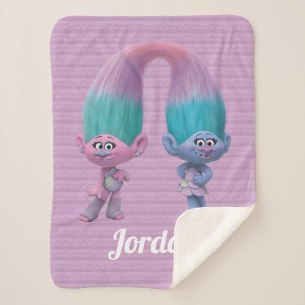 Trolls | Satin & Chenille | Add Your Name Sherpa Blanket