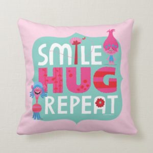 Trolls | Smile, Hug, Repeat Throw Pillow