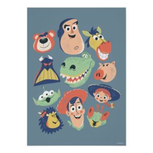 Vintage Painted Toy Story Characters Poster