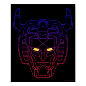 Voltron | Blue-Red Gradient Head Outline Poster