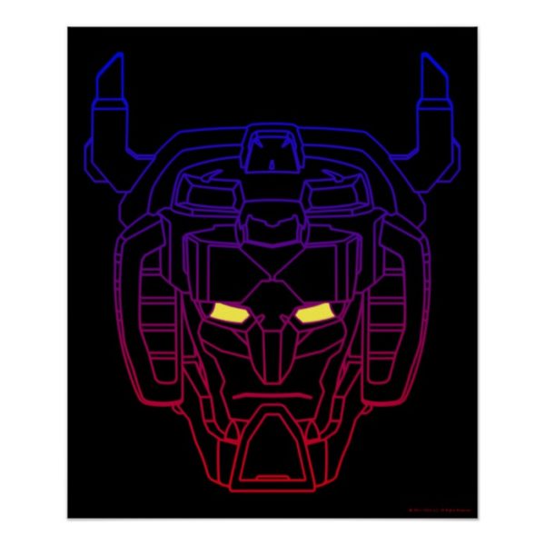 Voltron | Blue-Red Gradient Head Outline Poster
