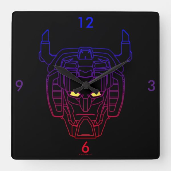 Voltron | Blue-Red Gradient Head Outline Square Wall Clock