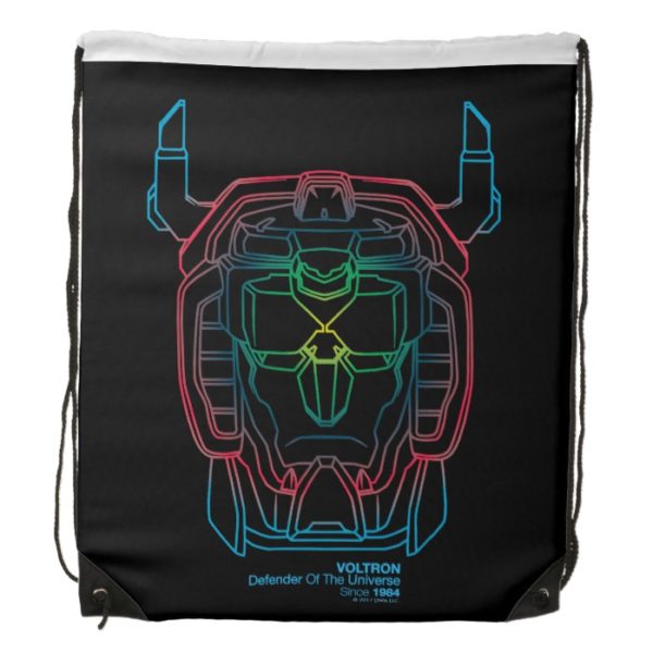 Voltron | Pilot Colors Gradient Head Outline Drawstring Backpack