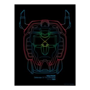 Voltron | Pilot Colors Gradient Head Outline Poster