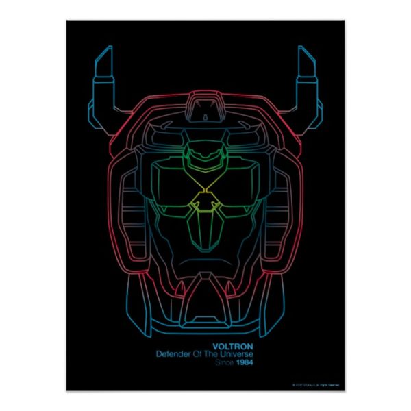 Voltron | Pilot Colors Gradient Head Outline Poster