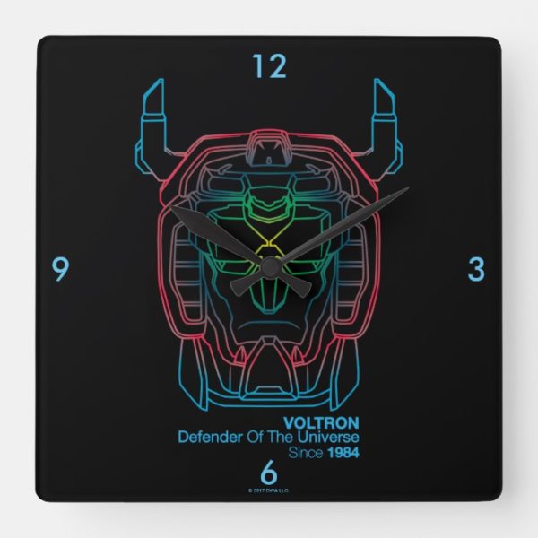 Voltron | Pilot Colors Gradient Head Outline Square Wall Clock