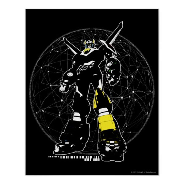 Voltron | Silhouette Over Map Poster