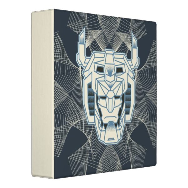 Voltron | Voltron Head Blue and White Outline 3 Ring Binder
