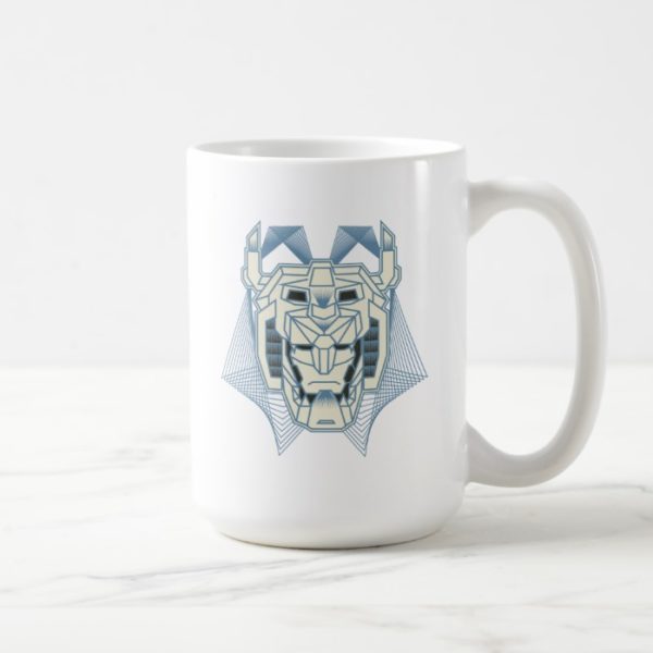 Voltron | Voltron Head Blue and White Outline Coffee Mug