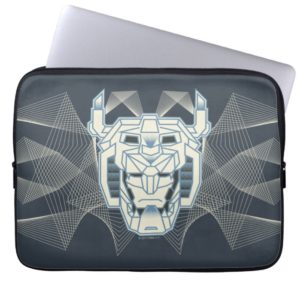Voltron | Voltron Head Blue and White Outline Computer Sleeve