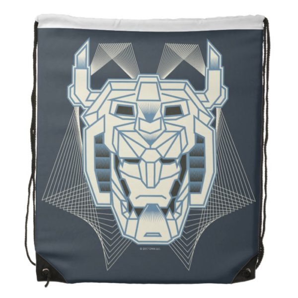 Voltron | Voltron Head Blue and White Outline Drawstring Bag