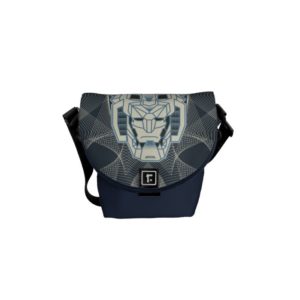 Voltron | Voltron Head Blue and White Outline Messenger Bag